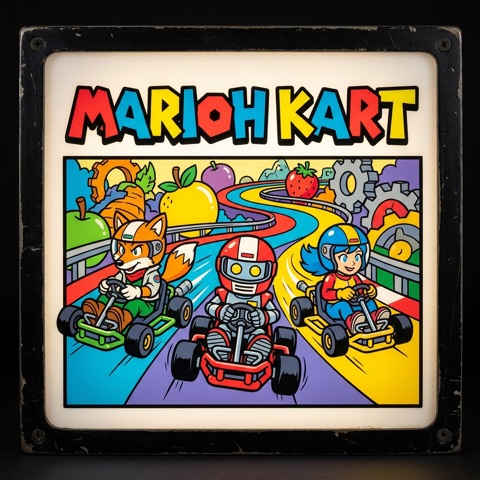 Parody marquee art from the game build — Marioh Kart